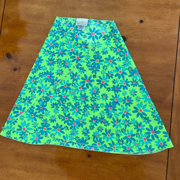 Sarong - Sunsets separates lime green/blue Flower Vintage circa 1990s sarong - Picture 2 of 8